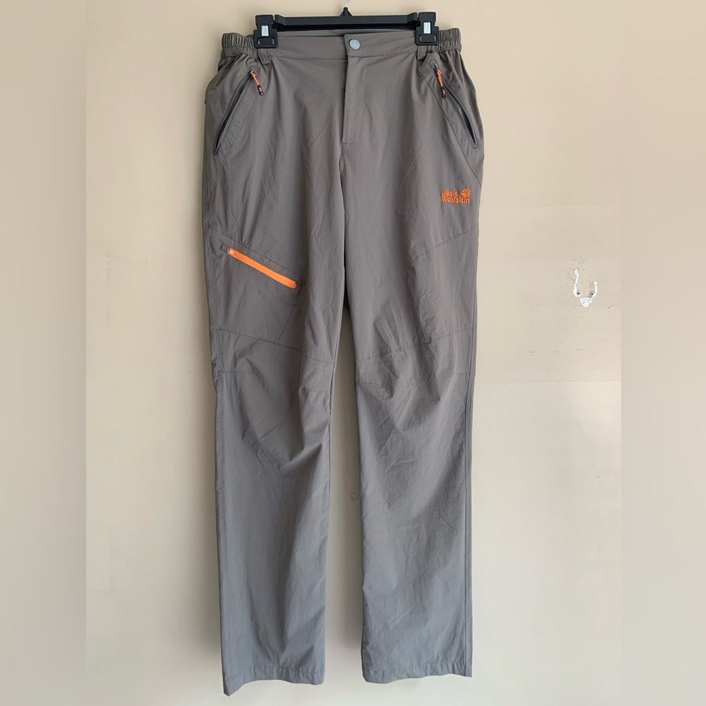 Gray and Orange Lightweight Quick Dry Performance Pants With Belt Loop